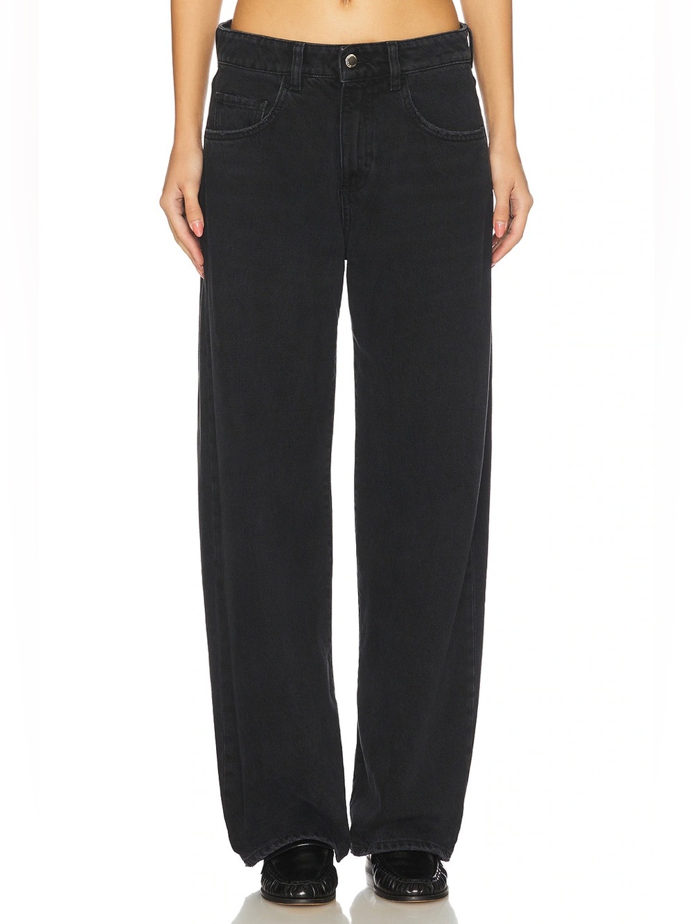 ICON Denim LA bea low rise wide leg baggy jeans color: graphite